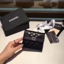 Boy Chanel Matelasse Bi-Fold Wallet Sheepskin CHA5261 Black HY275nB26