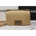Boy Chanel mini Flap Bag Apricot Cannage Pattern A67025 Gold HY13524mV18