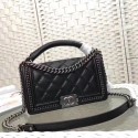 Boy Chanel Top Flap Bag Original Chevron Sheepskin A67085 Black HY10286VF54