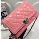 Boy Chanel WOC mini Flap Bags Patent Leather A33815 Pink HY10249nQ90