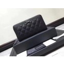 Boy Chanel Zip Around Wallet Black Cannage Pattern CHA5264 Silver HY9818Bw85