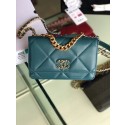 Chanel 19 Classic Sheepskin Leather Chain Wallet AP0957 blue & Gold-Tone Metal HY18213Bw85