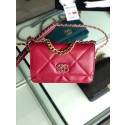 Chanel 19 Classic Sheepskin Leather Chain Wallet AP0957 Red & Gold-Tone Metal HY22519hk64