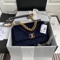 Chanel 19 flap bag velvet AS1161 Royal Blue HY15922Is53