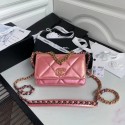 Chanel 19 Iridescent Calfskin Chain Wallet AP0957 pink HY10882yk28