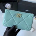 CHANEL 19 Sheepskin Original Leather Carry on bag AP1059 blue HY6212Zw99