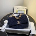 Chanel 19 wool flap bag AS1160 Royal Blue HY12786DV39
