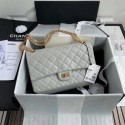 Chanel 2.55 Calfskin Flap Bag A37587 light grey HY5396tL32