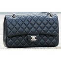 Chanel 2.55 Series Flap Bag Black Sheepskin Leather A1112 Silver HY10185lu18