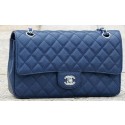 Chanel 2.55 Series Flap Bag Blue Cannage Pattern A1112 Silver HY13759hk64