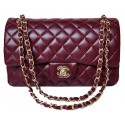 Chanel 2.55 Series Flap Bag Burgundy Patent Leather A1112 Gold HY10410yx89
