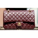 Chanel 2.55 Series Flap Bag Burgundy Sheepskin Leather A37586 Gold HY23295fw56