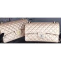 Chanel 2.55 Series Flap Bag Champagne Cavier Leather A05480 Silver HY19493Gm74