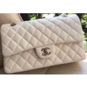 Chanel 2.55 Series Flap Bag White Original Leather A01112 Silver HY6334uZ84
