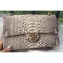 Chanel 2.55 Series Flap Bags OffWhite Pink Original Python Leather A1112SA Gold HY6696ED90