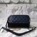 Chanel 2017 Gabrielle Original Leather Shoulder Bag 17817 Dark Blue HY22114Kf26