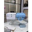 Chanel 2022S Love Heart mini Lambskin Crossbody Chain Bag AO2784 blue HY13878Tk78