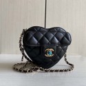 Chanel 2022S Love Heart Original Lambskin Crossbody Chain Mini Bag AS3191 Black HY19625TV86