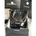CHANEL 22 HANDBAG Shiny Calfskin & Gold-Tone Metal AS3262 black&white HY20784Zf62