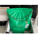 CHANEL 22 HANDBAG Shiny Calfskin & Gold-Tone Metal AS3262 green HY24605Av26
