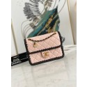 Chanel 22C New Woven Piping Square Original Leather Bag AS6075 pink HY23361dE28