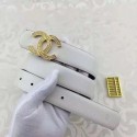 Chanel 30mm Leather Belt CH5235 White HY26517Yf79