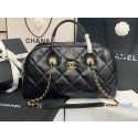 Chanel bowling bag Calfskin & Gold-Tone Metal AS8396 black HY12574LG44