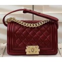 Chanel Boy Flap Shoulder Bag Burgundy Original Sheepskin Leather A67085 Gold HY22931DO87