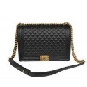 Chanel Boy Flap Shoulder Bag Original Black Sheepskin Leather A67087 Gold HY14541OG45