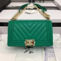 Chanel Boy Flap Shoulder Bag Original Sheepskin Leather A67086 green HY19157xh67
