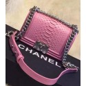 Chanel Boy Flap Shoulder Bag Python Leather A66094 Pink HY20163vX95