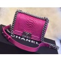 Chanel Boy Flap Shoulder Bag Python Leather A66094 Rose HY10308vX95