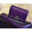 Chanel Boy Flap Shoulder Bag Python Leather A66094 Violet HY10059VI95