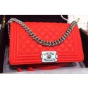 Chanel Boy Flap Shoulder Bags Deer Skin Leather A67086 Red HY24317Is53