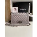 Chanel Boy Flap Shoulder Bags Original Sheepskin Leather A67086 Gray HY5612nE34