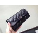 Chanel Boy Matelasse Long Wallet Black Cannage Pattern CHA5263 Silver HY12828PC54