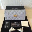 Chanel Boy Matelasse Long Wallet Cannage Pattern CHA5263 Grey HY17038dN21