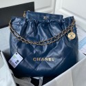 Chanel Calf leather shopping bag AS3261 dark blue HY21878hI90