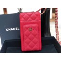 Chanel Calfskin Chain Card packet & Gold-Tone Metal AP0990 red HY21612wn15
