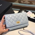 Chanel Calfskin & Gold-Tone Metal S33814 light blue HY19536rd58