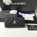 Chanel Calfskin Leather & Gold-Tone Metal Wallet AP2036 black HY5407yk28