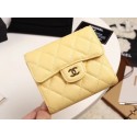 Chanel Calfskin Leather wallet & Gold-Tone Metal A82288 yellow HY16361DO87