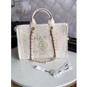 Chanel Canvas Shoulder Shopping Bag 66941 white HY10370Av26