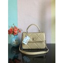 Chanel CC original lambskin top handle flap bag A92236 Beige&Gold-Tone Metal HY5399Gw67