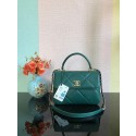 Chanel CC original lambskin top handle flap bag A92236 dark green&Gold-Tone Metal HY7067dw37