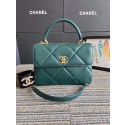 Chanel CC original lambskin top handle flap bag A92236 green&Gold-Tone Metal HY11463Gm74