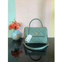 Chanel CC original lambskin top handle flap bag A92236 light green&Gold-Tone Metal HY26730hc46