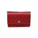 Chanel CHA33814 Red Original Calfskin Leather mini Flap Bag Silver HY13983pA42