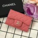 Chanel Classic Card Holder A31504 pink silver-Tone Metal HY688Mc61