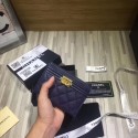 Chanel classic card holder Grained Calfskin & Gold-Tone Metal 84430 dark blue HY22187dX32